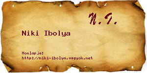 Niki Ibolya névjegykártya